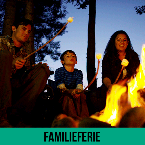Hyggelig aktiv familieferie, eller lejrskole hvor man kan lave bål, samt bålmad og hygge.